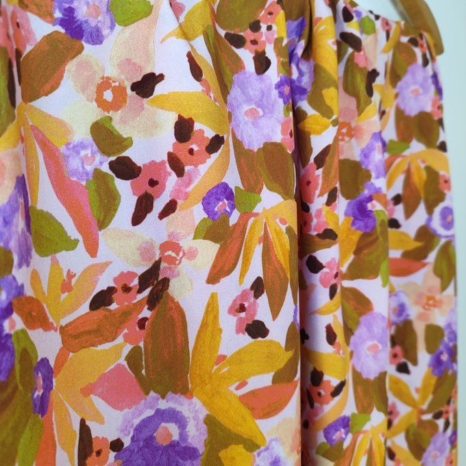 Viscose Florale Lilas Nerida Hansen - par 10 cm 