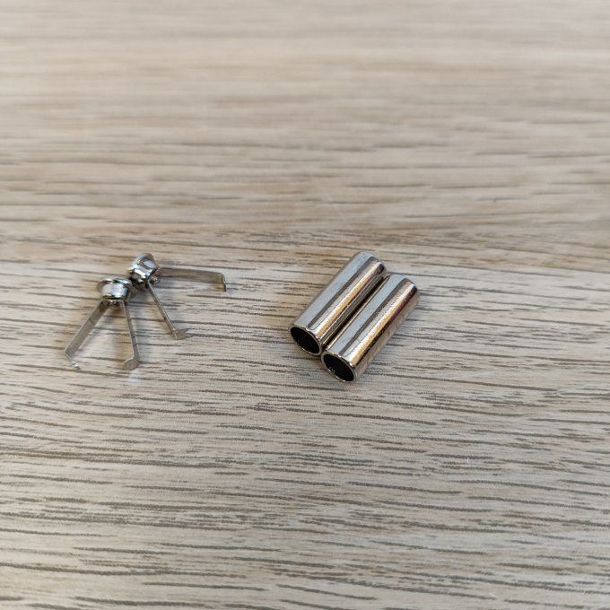 Embout de Cordon long Métal Argent - 5.5 mm