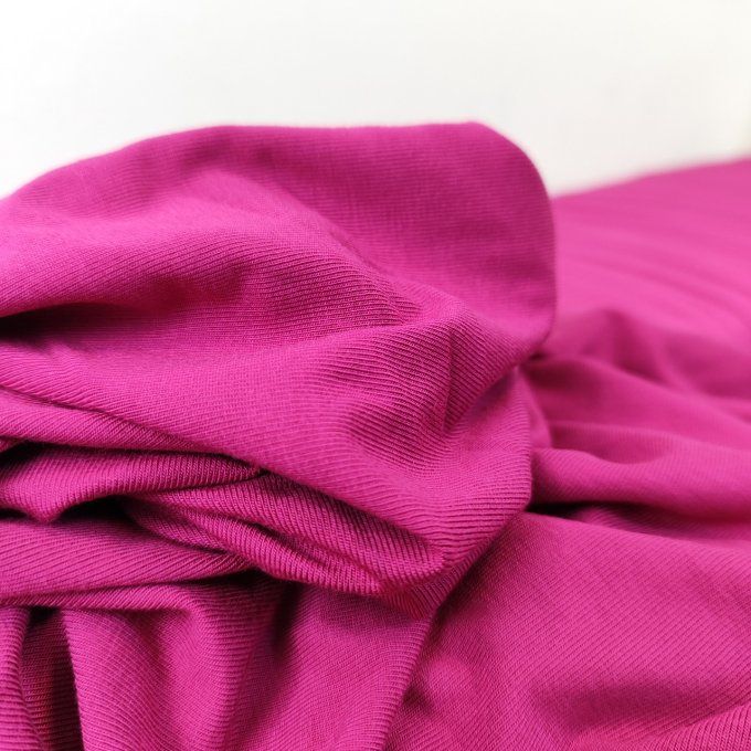 Jersey de Bambou Fuschia - par 10 cm 