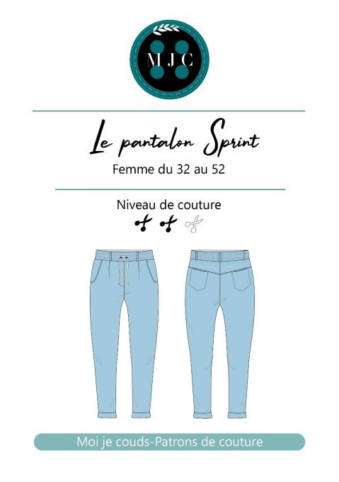 MON JOLI COFFRET- Sans Patron - " Le Pantalon Sprint" @patronsmoijecouds - Coffret  n°6 FT Bouclette