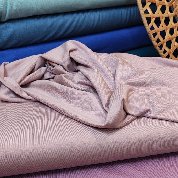 Jersey de Bambou Vieux Rose - par 10 cm