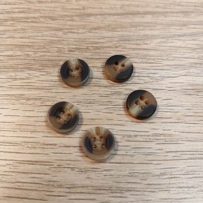 Bouton Résine Marron - 11mm