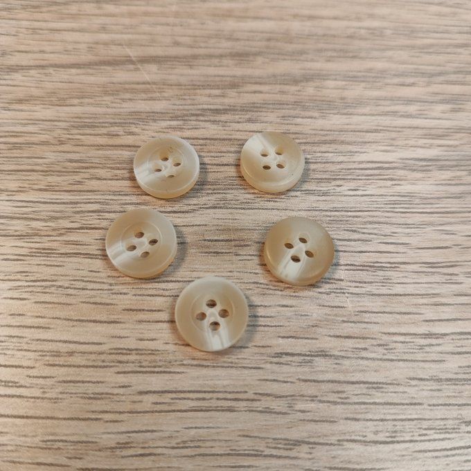 Bouton Résine Beige - 11mm