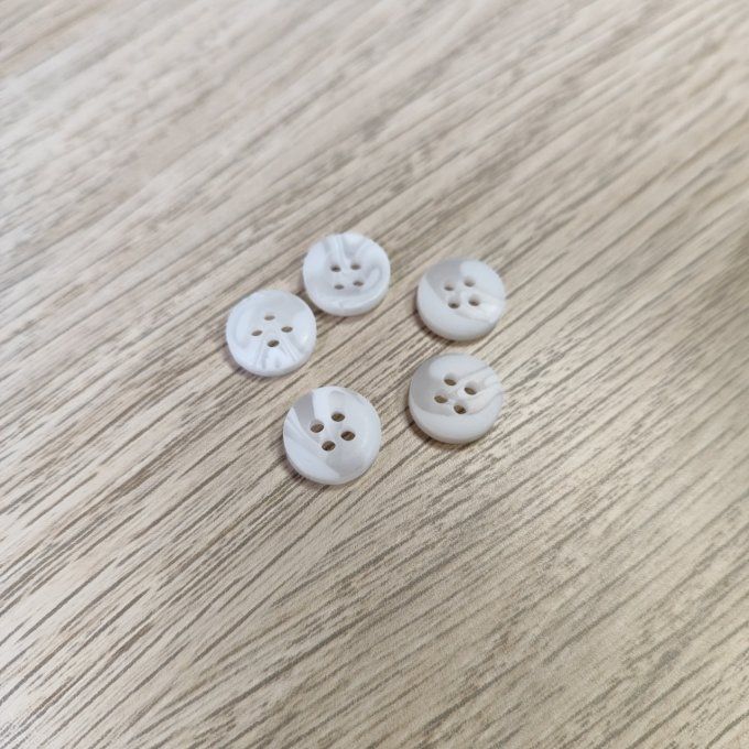 Bouton Résine Blanc - 11mm 