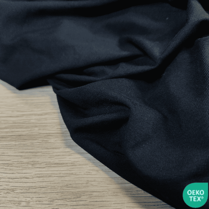 Jersey de Viscose uni Noir - par 10 cm 