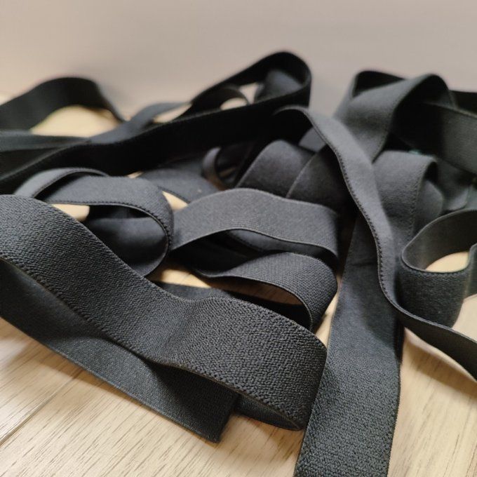 Élastique lingerie doux 20mm - Noir - par 10 cm
