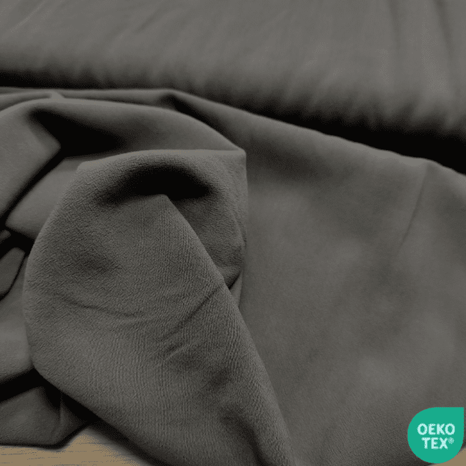 Crêpe Viscose Mat et Doux Gris- par 10 cm