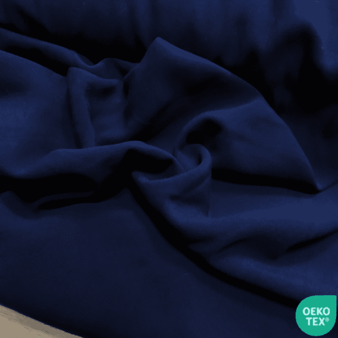 Crêpe Viscose Mat et Doux Marine - par 10cm