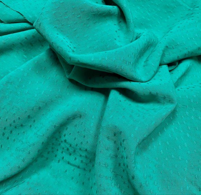 Viscose Jacquard Vert  - par 10 cm