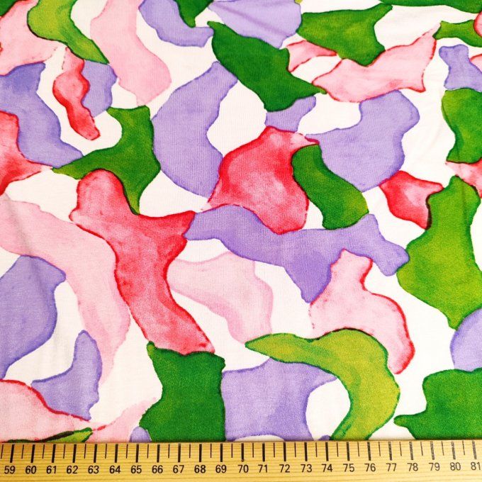 Jersey de Viscose Abstrait Printanier - par 10 cm 
