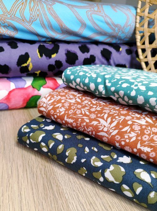 Jersey de Viscose Abstrait Printanier - par 10 cm 