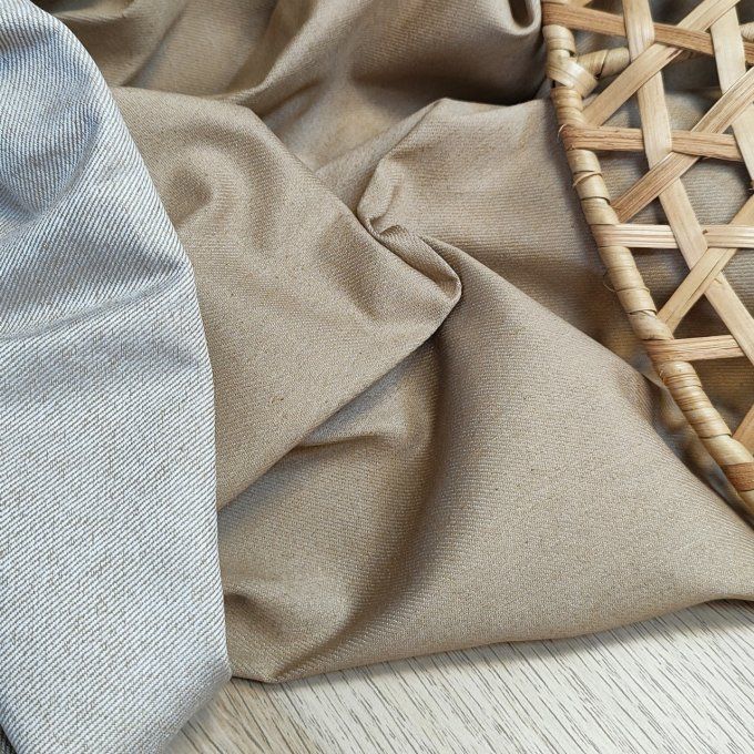 Sergé extensible Beige - par 10 cm
