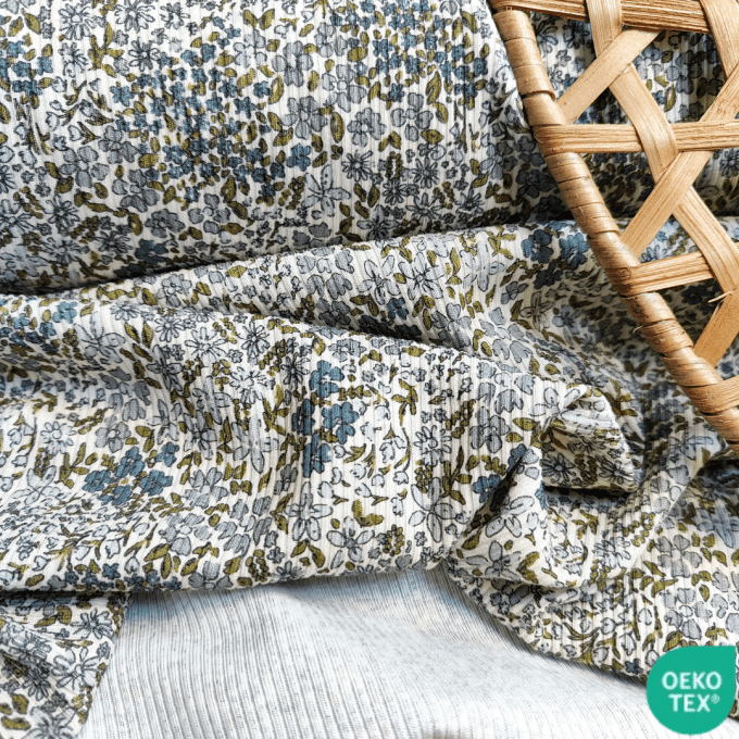 Jersey Fines Côtes Fleury Denim - par 10 cm