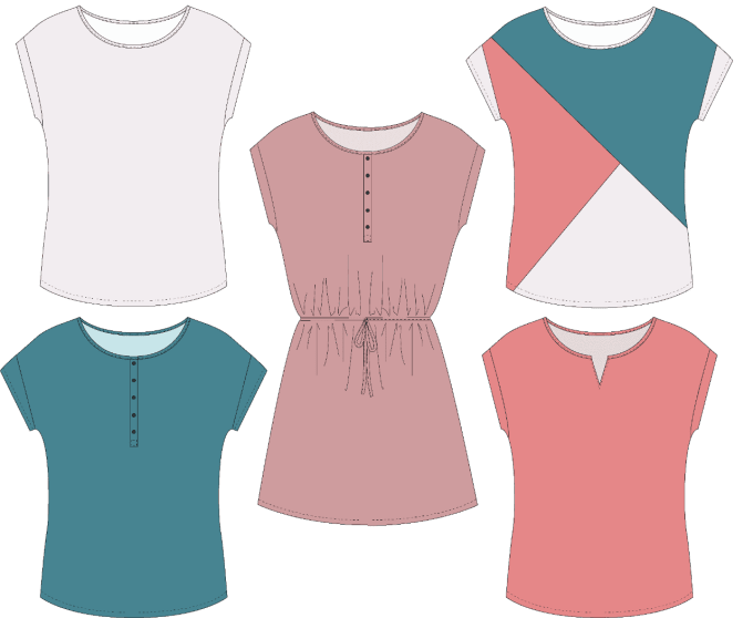 MON JOLI COFFRET- Sans Patron - " Le T-shirt Softy Color-Block" @patronsmoijecouds - Coffret  n°6