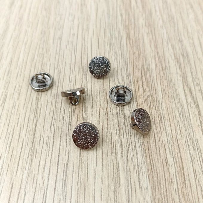 Boutons Décoratifs Gris Métal - 10 mm