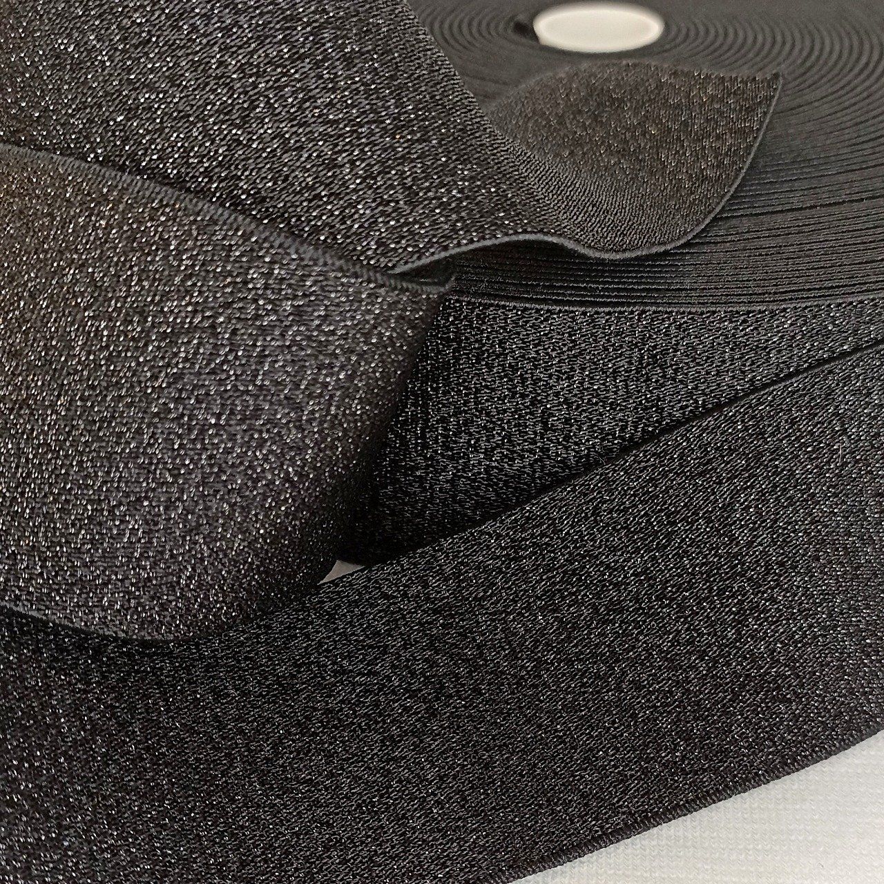 Élastique  4 cm - Noir Pailleté - par 10 cm