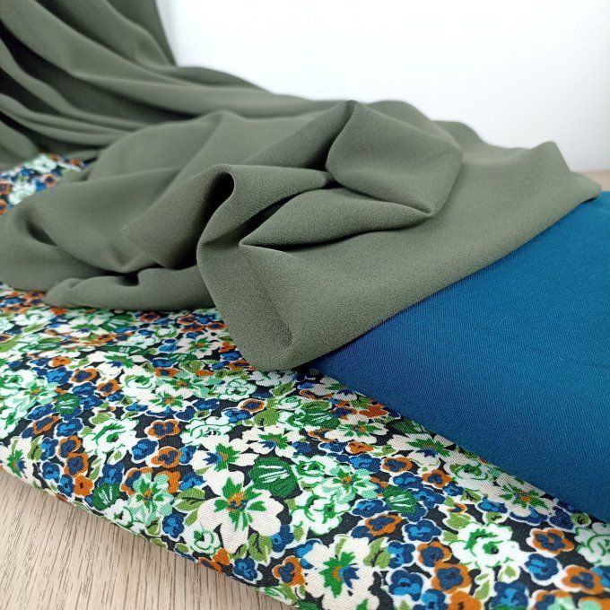 Crêpe de Polyester Kaki - Coupon 2.80m