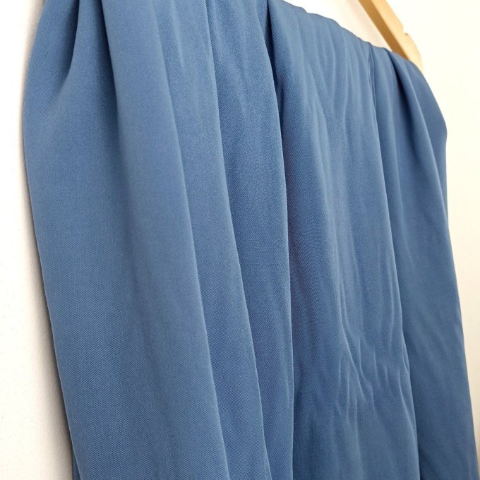Twill de viscose uni Bleu Jean- Coupon de 50cm