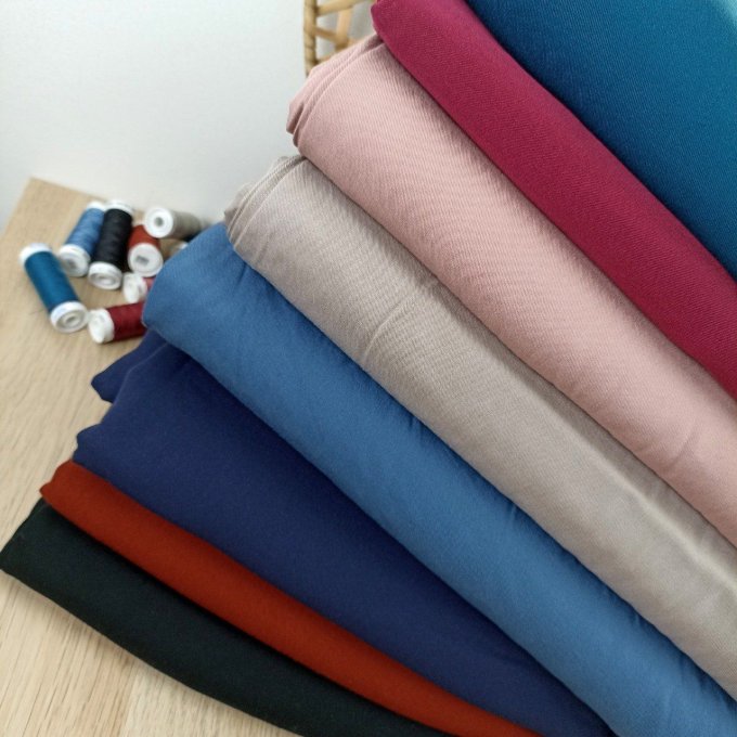 Twill de viscose uni Noir - Coupon 1.10m