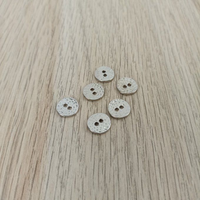 Boutons Décoratifs Plat Métal Argent - 11 mm