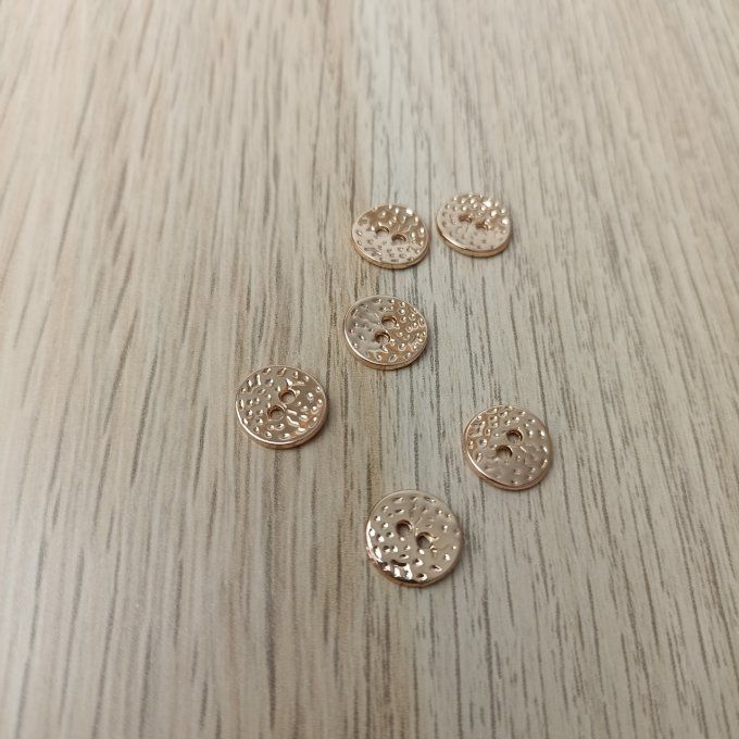 Boutons Décoratifs Plat Métal Doré - 11 mm