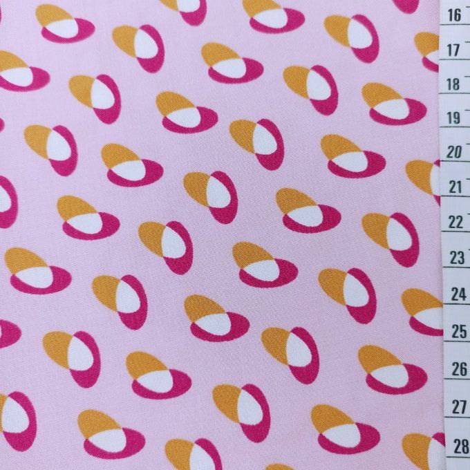 Viscose Spots Rose- par 10 cm