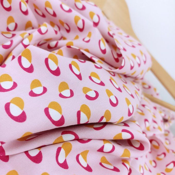 Viscose Spots Rose- par 10 cm