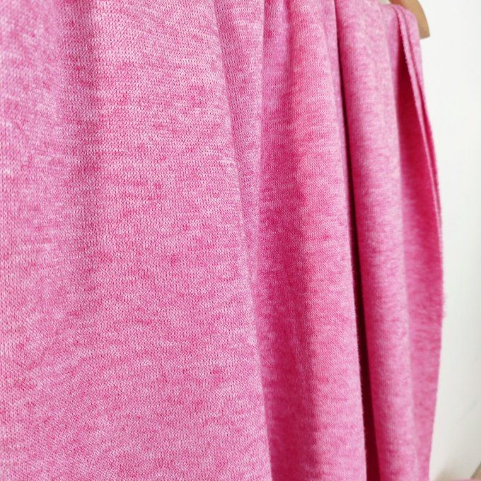 Maille Tricot Calin Rose Chiné - Coupon 1.50m