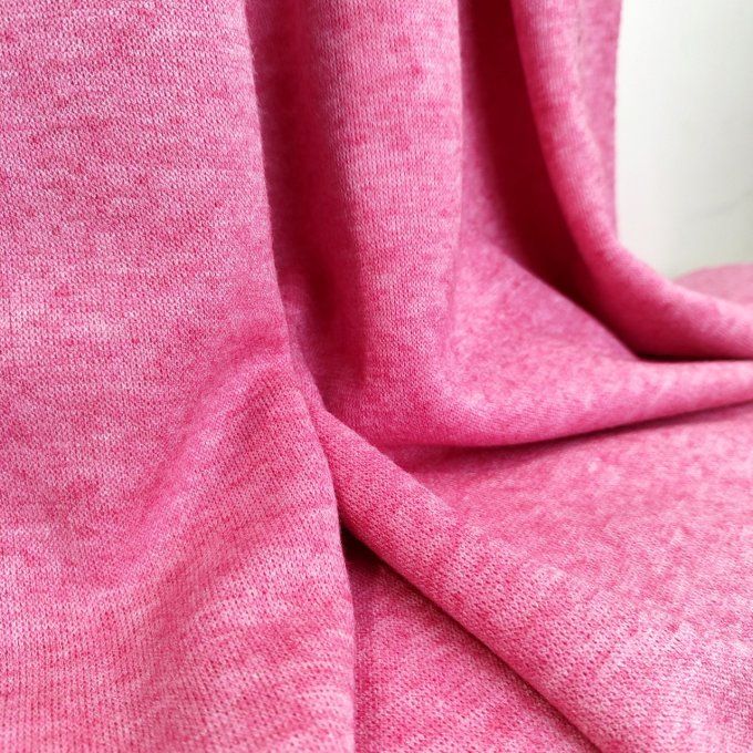 Maille Tricot Calin Rose Chiné - Coupon 1.50m