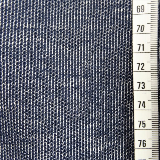 Maille Lin et Coton Bleu Jean - Coupon de 1 m