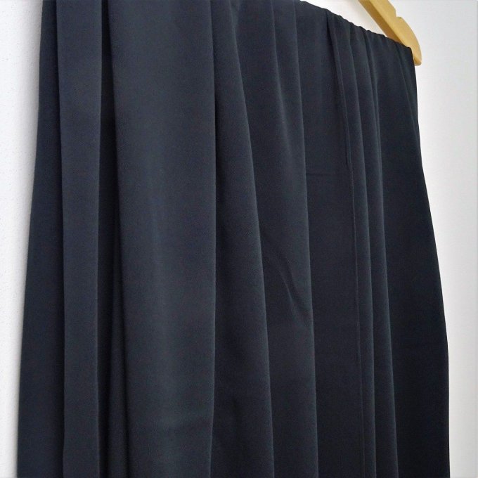 Twill de viscose uni Noir - Coupon 1.10m