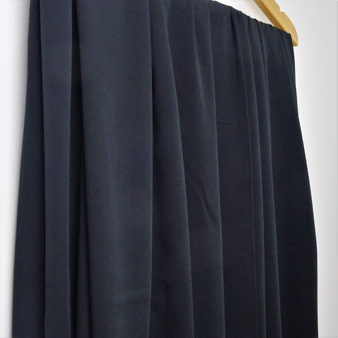Twill de viscose uni Noir - par 10 cm  